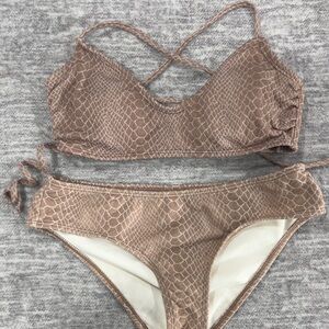 Xhilaration Brown Textured Bikini Set